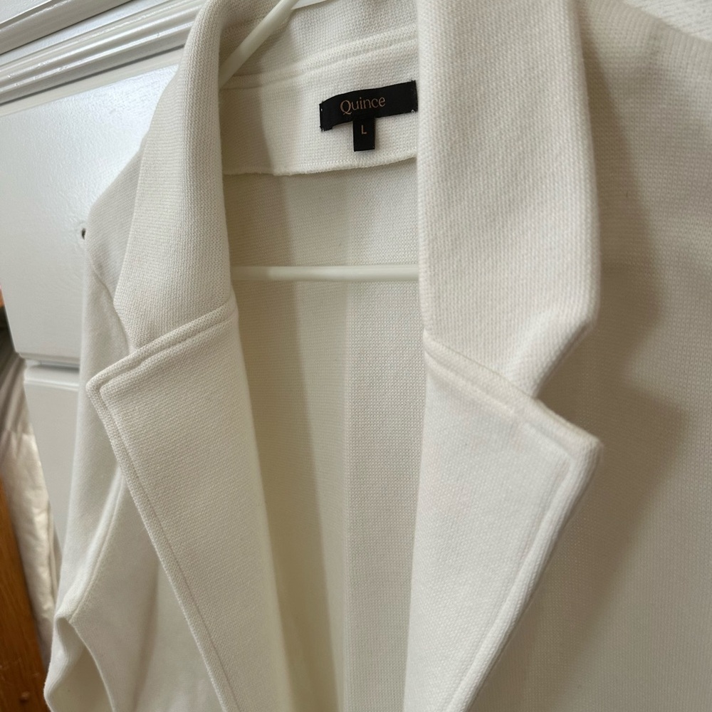 Quince Organic Cotton Ivory Sweater Blazer- Large